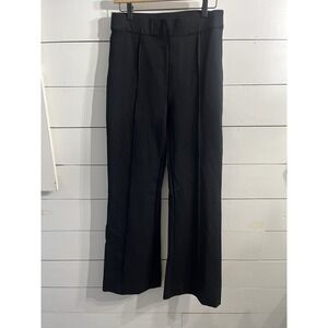 Spanx Perfect Pant High Rise Wide Leg Ponte Sz Large Office Contemporary‎ Black